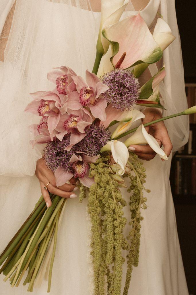 Professional floral arrangement in modern corporate setting